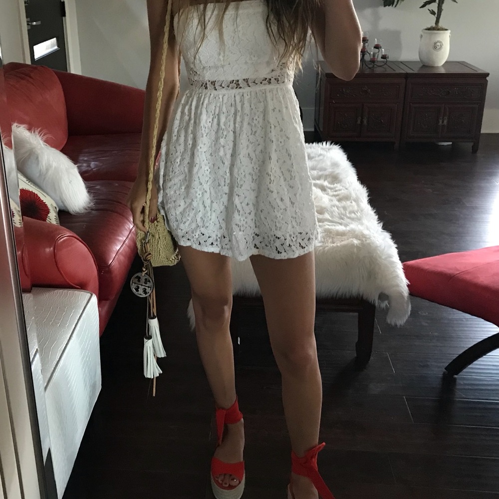 White Abercrombie and Fitch Lace Dress w/ cutouts